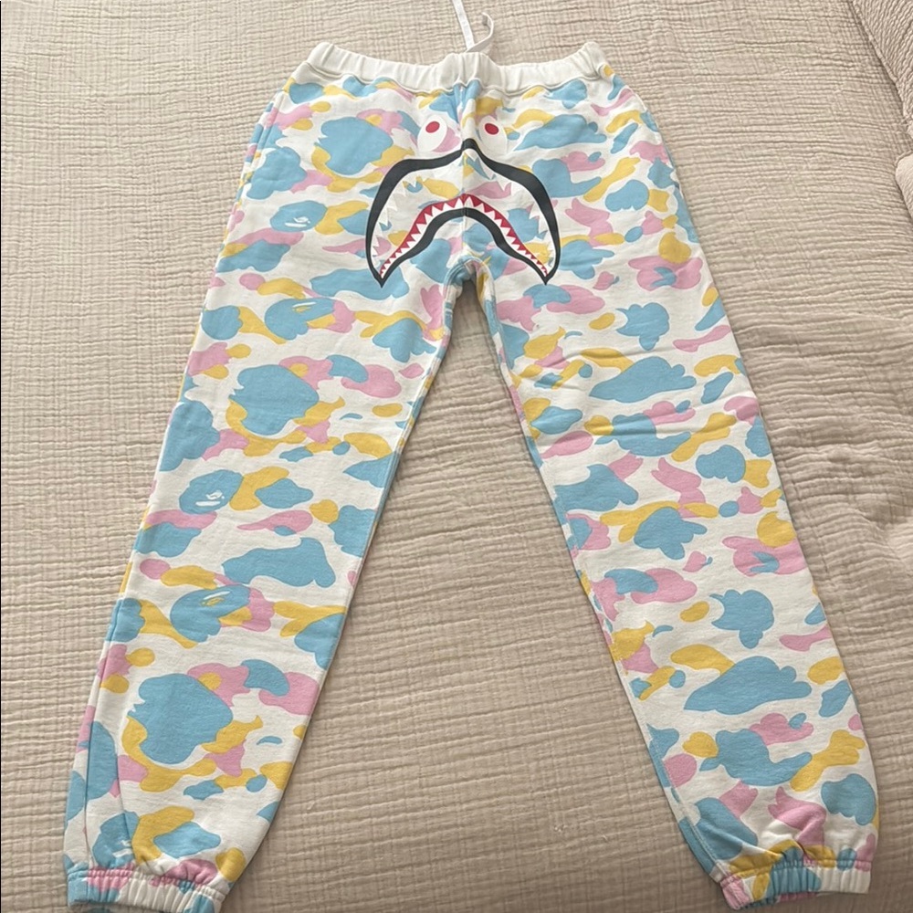 Bape Unisex Shark Design Sweatpants